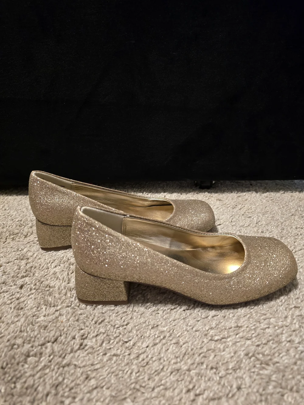 Steve Madden Glitter Ballet Flats in Metallic Gold